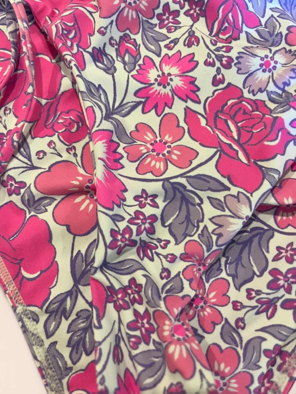 NWT Beach Bunny Keoni Floral Bikini Bottoms Full Coverage Pink Purple M - Picture 2 of 6